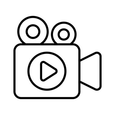 Video düzenleme simgesi video görüntülerini kesmek, düzenlemek ve geliştirmek için kullanılan yazılım özelliklerini temsil eder.