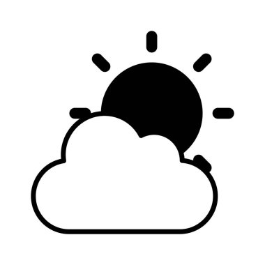 Hava durumu ikonu, güneş, yağmur, bulutlar veya kar gibi çeşitli atmosferik koşulları görsel bir formatta temsil eder..