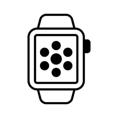 Dijital özelliklere sahip bir kol saati, akıllı görünüm simgesi, sağlık takibi için giyilebilir teknoloji, bildirimler ve uygulama