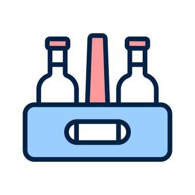 Şişeler sandık vektör tasarımı, premium kalite simgesi