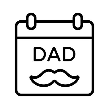 Mutlu Babalar Günü takvim vektör tasarımı, simge kullanmaya hazır