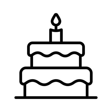 Pasta simgesi, parti tatlısı, düzenlenebilir vektör kullanmaya hazır