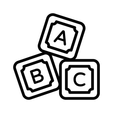 Düzenlenebilir biçimdeki Abc blokları, alfabe blokları simge tasarımı