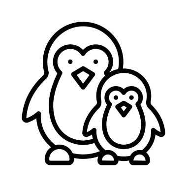 Yaratıcı bir şekilde hazırlanmış baba penguen ikonu, premium vektörüne bakın.