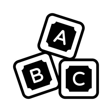 Düzenlenebilir biçimdeki Abc blokları, alfabe blokları simge tasarımı