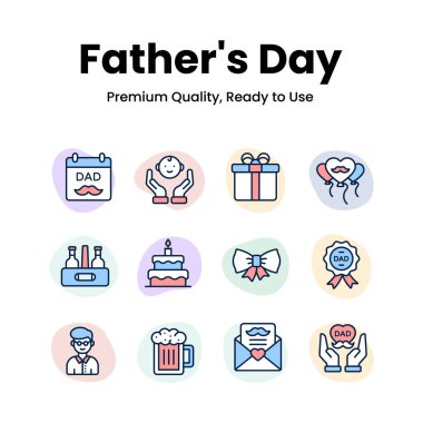 Modern tarzda belirlenmiş Babalar Günü ikonlarına bakın.