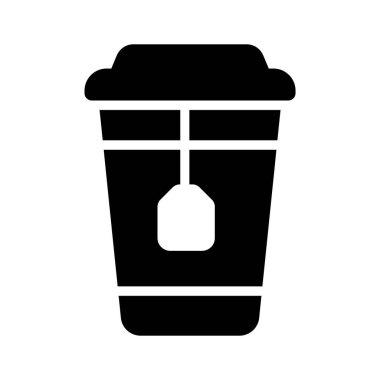 Kahve fincanı, sıcak içecek, çay poşeti vektör tasarımlı çay fincanı.