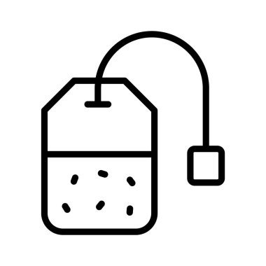 Çay poşeti ikonu, sıcak su yapraklarında demlenen aromatik çay yapraklarını sembolize eder..