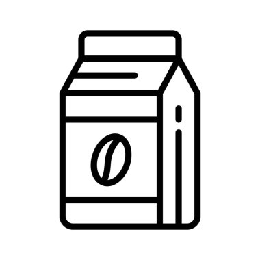 Modern tarzda, birinci sınıf bir kahve poşeti ikonu.