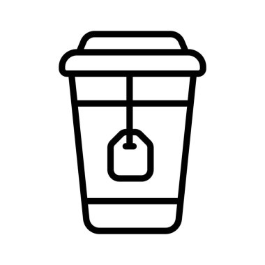 Kahve fincanı, sıcak içecek, çay poşeti vektör tasarımlı çay fincanı.