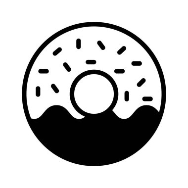 Özenle hazırlanmış bu çörek ikonuna bir bakın, özelleştirilebilir vektör.