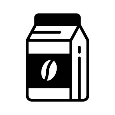 Modern tarzda, birinci sınıf bir kahve poşeti ikonu.