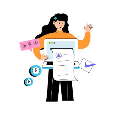 Başarılı bir ödeme için trend vektör illüstrasyonu