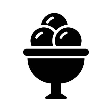 Bir fincan dondurma ikonu tasarımı, özel kullanıma hazır.