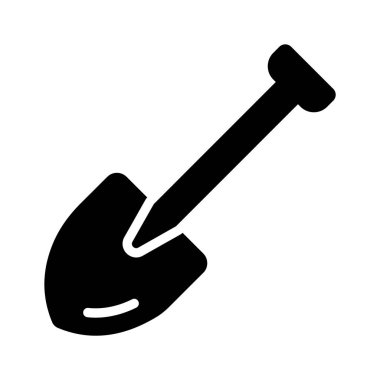 A shovel icon representing a tool used for farming, gardening and digging. clipart