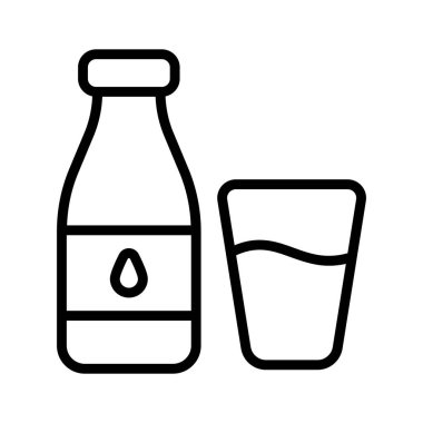 Modern tasarım tarzında cam kaplı süt şişesi simgesi