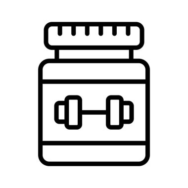 Protein takviye kavanozunun moda simgesi, premium vektör tasarımı