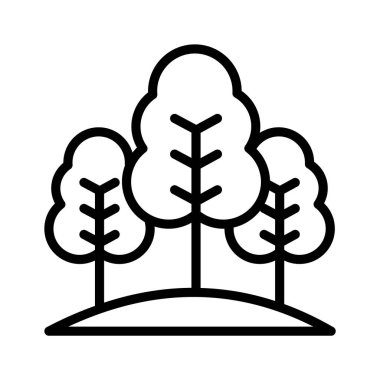 Beyaz arkaplanda izole edilmiş ormanın moda simgesi