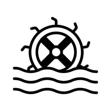 Hidrolik enerji, modern tarzda görsel olarak mükemmel bir hidroelektrik ikonu.