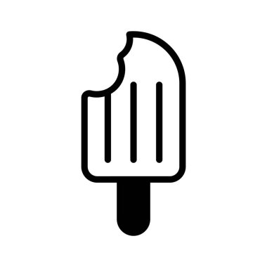 Çubukta donmuş, renkli bir ikonu tasvir eden buzlu şeker ikonu. Premium vektörü