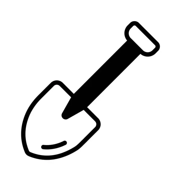 stock vector A shovel icon representing a tool used for farming, gardening and digging.