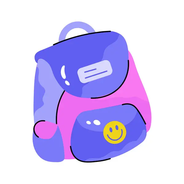 stock vector Sketchy sticker of school bag