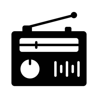 Radyo Vektörü Simgesi ile nostaljiyi açın! Klasik tasarımlar ve retro titreşimler için mükemmel..