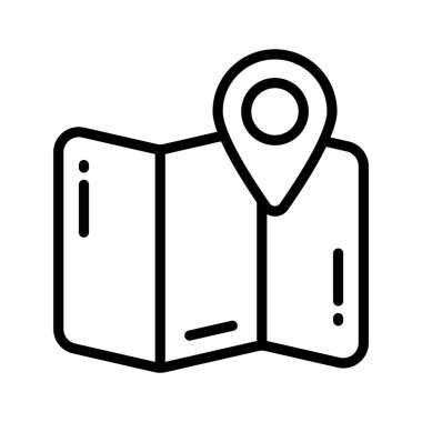 Haritadaki belirli bir konumu gösteren basit bir harita pin vektörü simgesi.