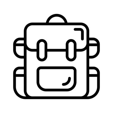 Sırt çantasının vektör simgesini tasarlarken basitlik ve berraklık akılda tutuldu.