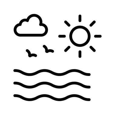 Bulutlu manzaralı ve kuşların cıvıldadığı hava ikonunun birinci sınıf tasarımı