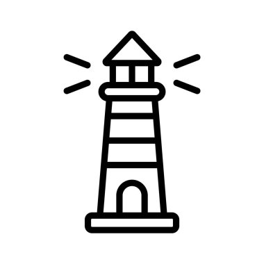 Büyüleyici Deniz feneri Vektör Simgemiz fırtınalı denizlerde ve sakin sularda size yol göstersin.