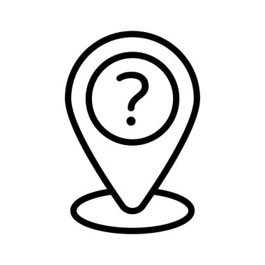 Soru işareti olan konum iğnesi tanımlanamayan konumun vektör simgesini temsil eder