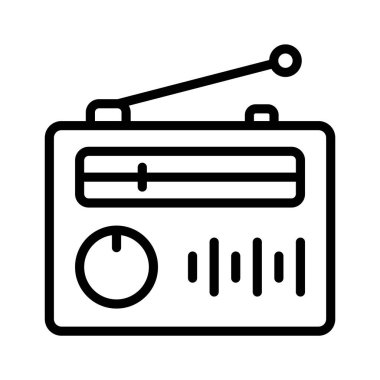 Radyo Vektörü Simgesi ile nostaljiyi açın! Klasik tasarımlar ve retro titreşimler için mükemmel..