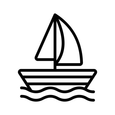 Yelkenli Gemi Vektör Simgesi ile yelken açın, kullanması kolay.