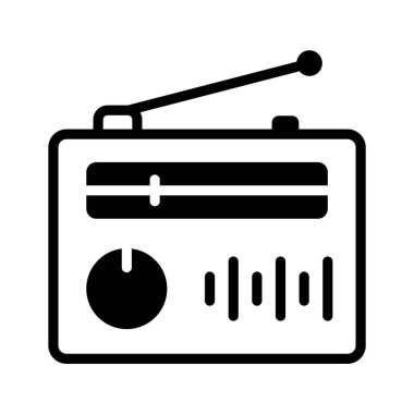 Radyo Vektörü Simgesi ile nostaljiyi açın! Klasik tasarımlar ve retro titreşimler için mükemmel..
