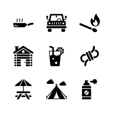 Vektör Simgelerinin 09 Premium Tasarımı Açık Kamp ve Maceracılar İçin Kullanıma Hazır