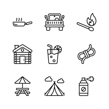 Vektör Simgelerinin 09 Premium Tasarımı Açık Kamp ve Maceracılar İçin Kullanıma Hazır