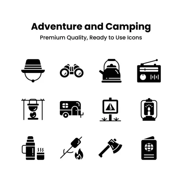 stock vector Have a Look at This Amazing Designed Icons that Represents Camping and Travelling