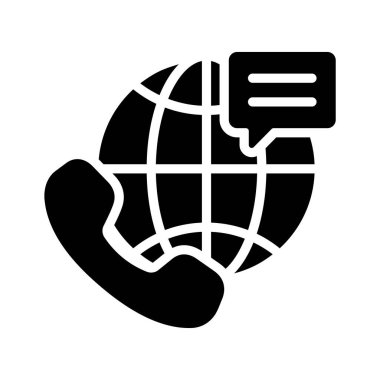 Küresel uzmanlık ve çözümleri kolaylaştıran Uluslararası Danışmanlık vektör simgesi.