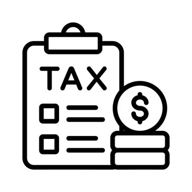 Finansal uygulamalar ve belgeler için tasarlanmış Vergi Listesi vektör simgesini keşfet