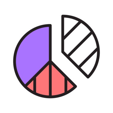 Turta grafiği düz simgesi kullanmaya hazır bir iş analizi gösteriyor