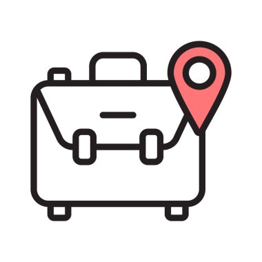 Konum kodlu bagaj çantası, şu anda indirilebilen bir iş yeri simgesini temsil eder