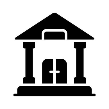 Banka Binası Simgesi tüm finansal hizmetler ve işlemler için güvenilir yerinizi gösterir
