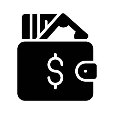 Para ve bir banka kartı sahibi düz bir cüzdan simgesi gösterir