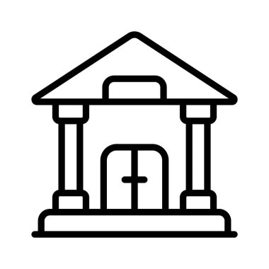 Banka Binası Simgesi tüm finansal hizmetler ve işlemler için güvenilir yerinizi gösterir