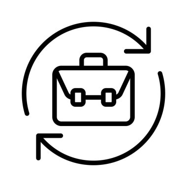 Çift oklu bir bavul bir iş ikonunu temsil ediyor.