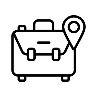 Konum kodlu bagaj çantası, şu anda indirilebilen bir iş yeri simgesini temsil eder