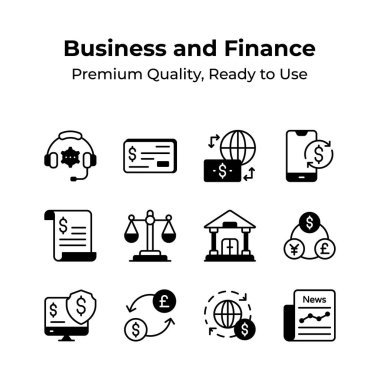 Try This Set of Flat Vector Icons of Finance and Payments, that is ready to use now clipart