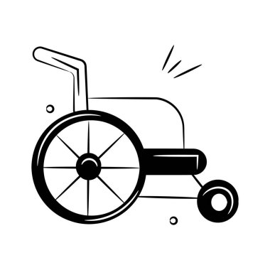 Tekerlekli sandalye karalama simgesi, özelleştirilebilir vektör