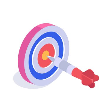 Hedefin bu inanılmaz izometrik simgesini al, hassasiyeti sembolize et ve odaklan